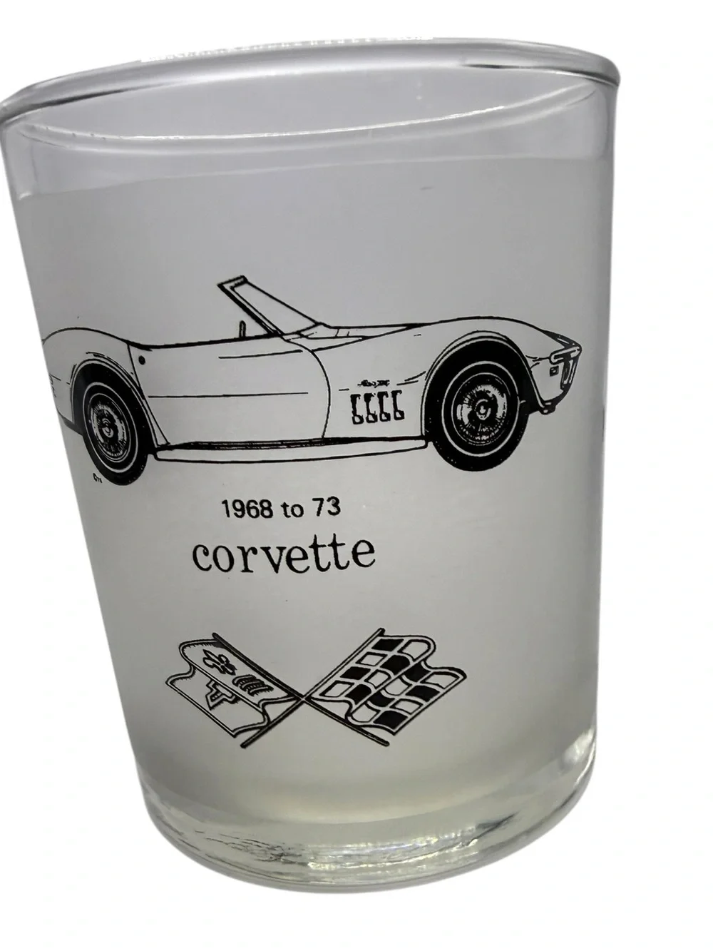 Vintage Corvette  Car Glass Tumblers – Clear Set of 7